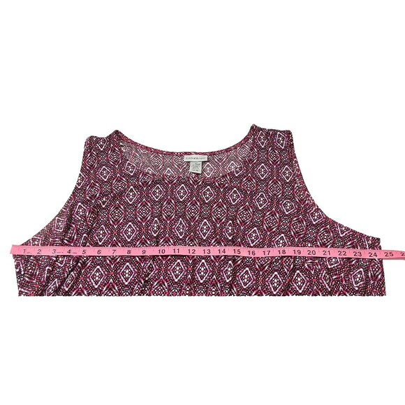 Catherine's 3X 26/28 Women's Sleeveless Midi Tank Dress Purple Paisley Diamonds - Picture 5 of 6